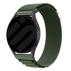 Alpine Nylon Strap, green, on a watch, 3/4 front view
