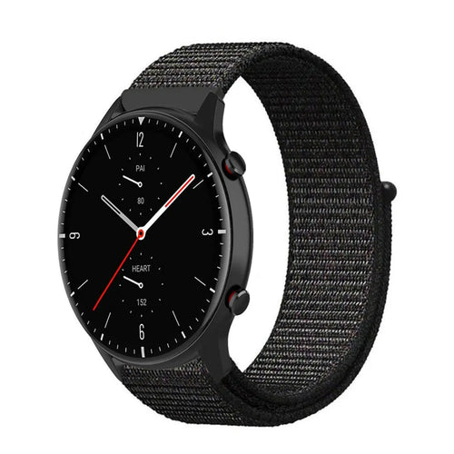 Nylon Strap, black, on a watch, 3/4 front view