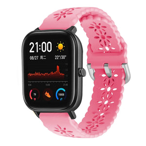 amazfit-gts-siliconen-bandje-patroon-knalroze