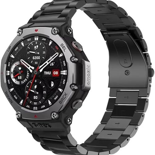 amazfit t-rex 3 steel strap black