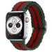 Correa ajustable nylon tejido Apple Watch (rojo/negro/verde)