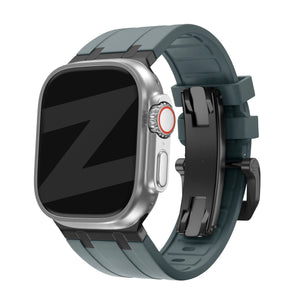 Silicone Strap 'Luxe Liquid', on a watch, 3/4 front view