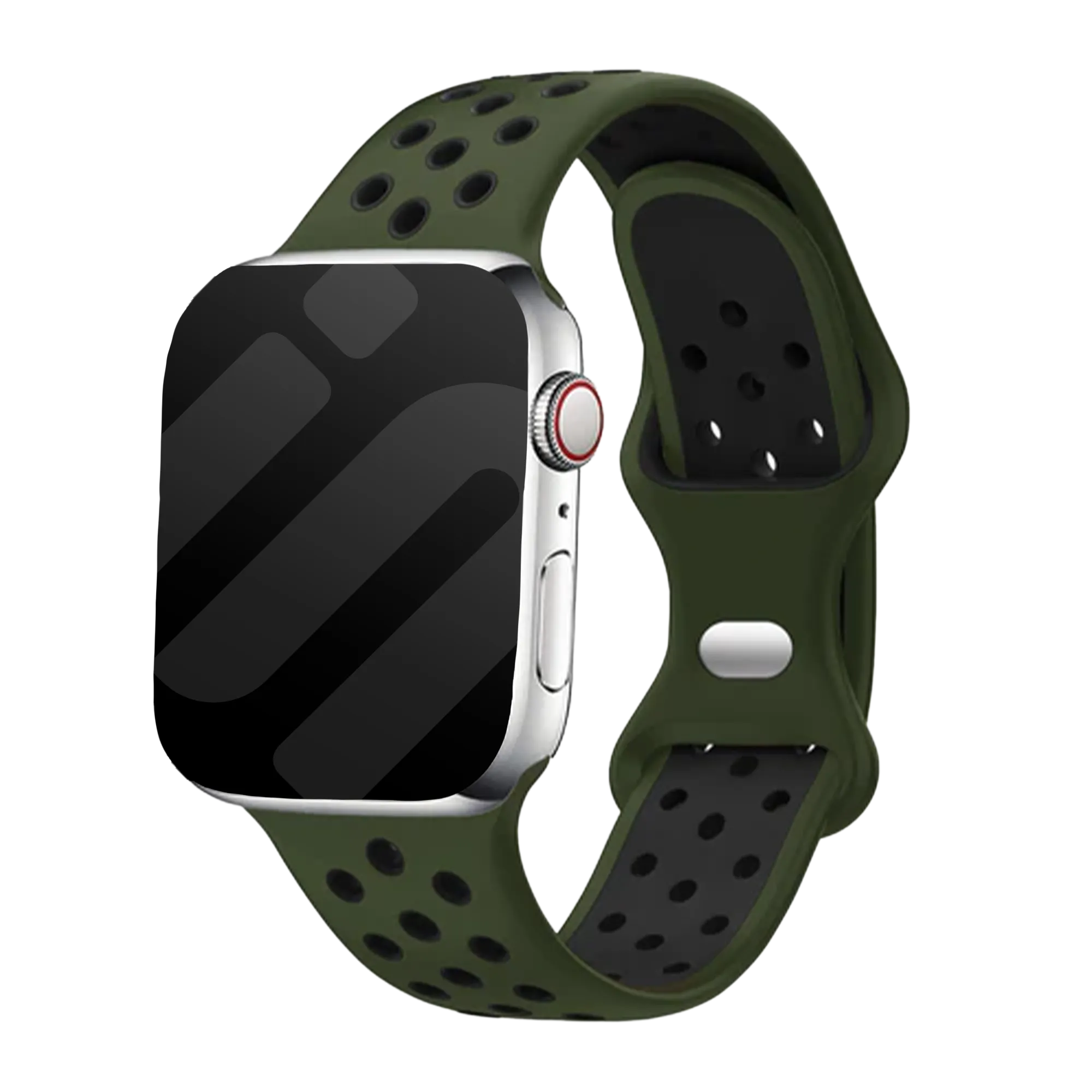 Correa deportiva Apple Watch (verde oliva/negro)
