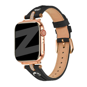 apple watch leather band t belt black