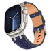 Correa cuero denim Apple Watch (azul/plata)