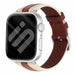 Correa cuero híbrida slim Apple Watch (beige/rojo)