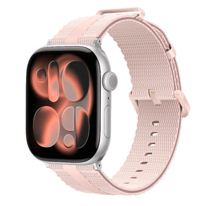 Silicone Active Strap, light pink, on a watch, 3/4 front view