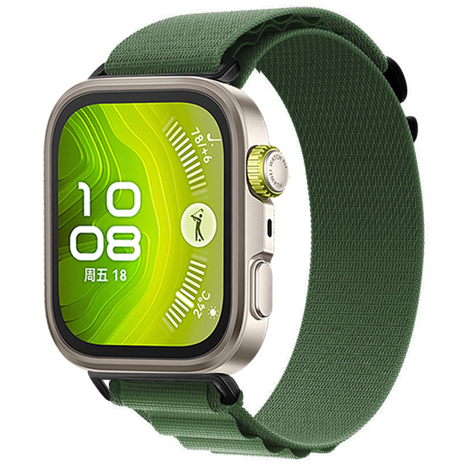 Correa Alpine nylon Huawei Watch Fit 5 Pro (verde militar)