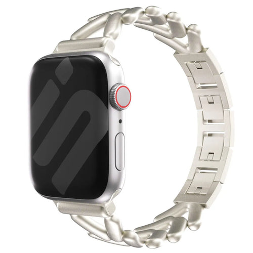 Steel Strap V-Type, starlight, on a watch, 3/4 front view