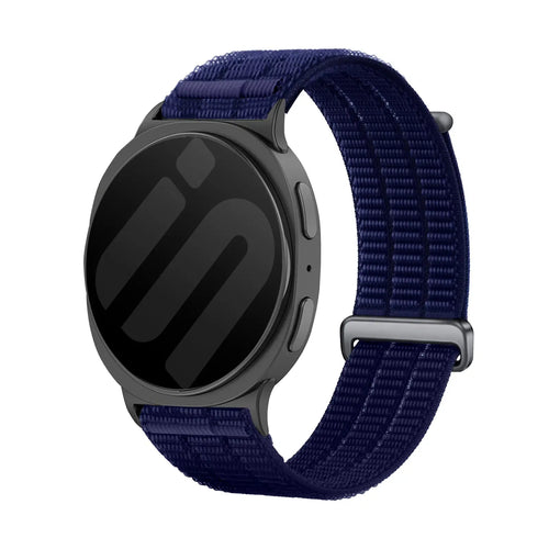 Nylon Air Strap, dark blue, on a watch, 3/4 front view