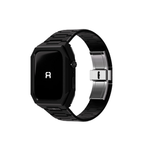 Reqior Funda con correa de acero 'Nautilus' Apple Watch 45mm (negro)