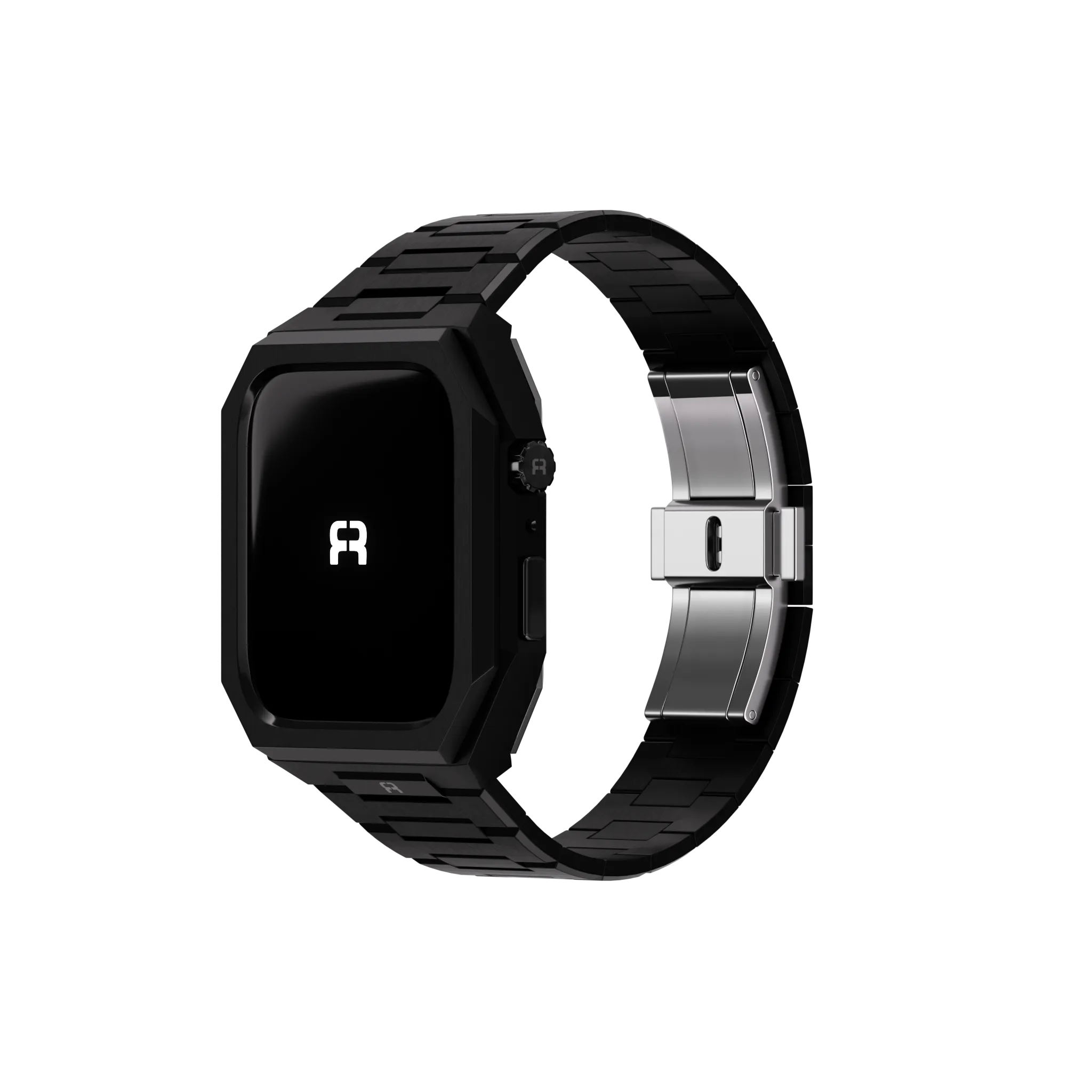 Reqior Funda con correa de acero 'Nautilus' Apple Watch 45mm (negro)