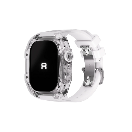 Reqior Funda de polímero con correa de goma Apple Watch 45mm (transparente)