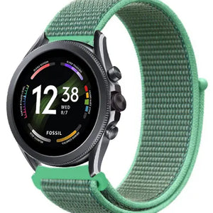 Nylon Strap, mint, on a watch, 3/4 front view