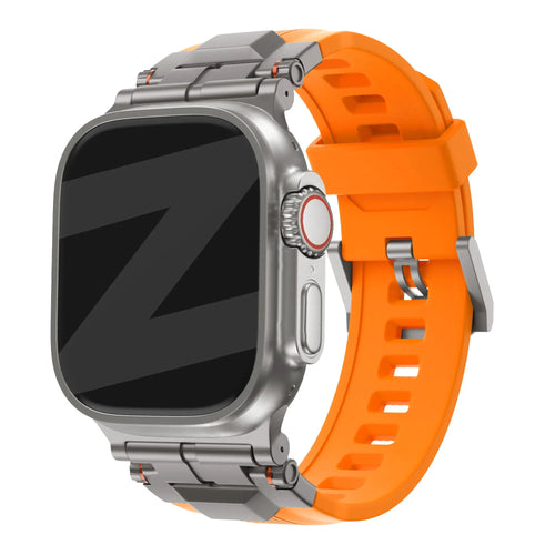 Liquid Silicone Strap 'Explorer', on a watch, 3/4 front view