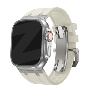 Bandz Correa silicona 'Luxe Liquid' Apple Watch Ultra (beige con titanio)