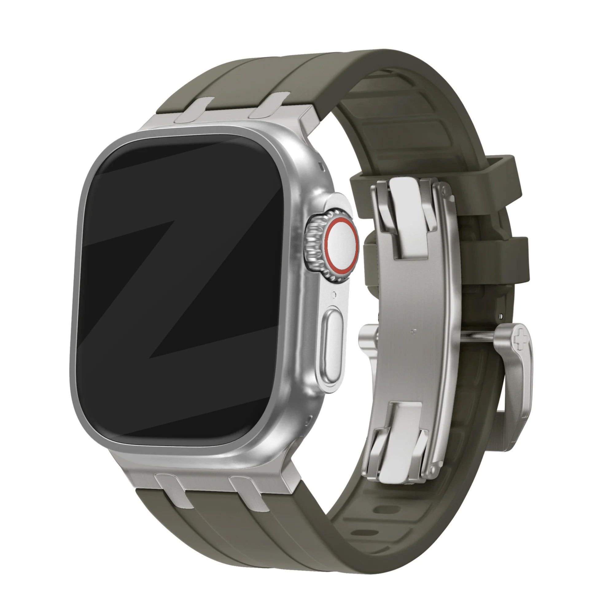 Bandz Correa silicona 'Luxe Liquid' Apple Watch Ultra (marrón con titanio)