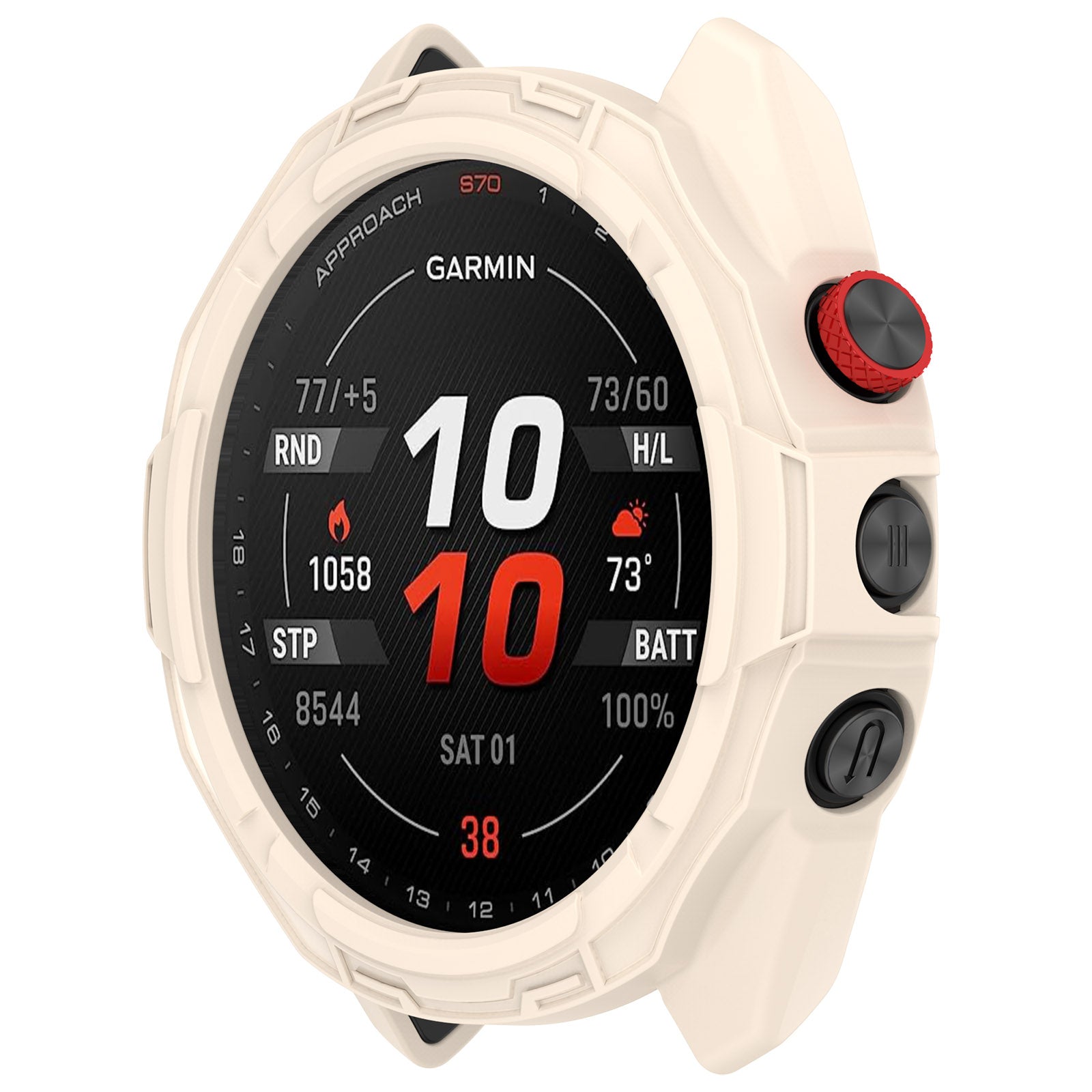Funda resistente TPU Garmin Approach S70 - 42mm (beige)
