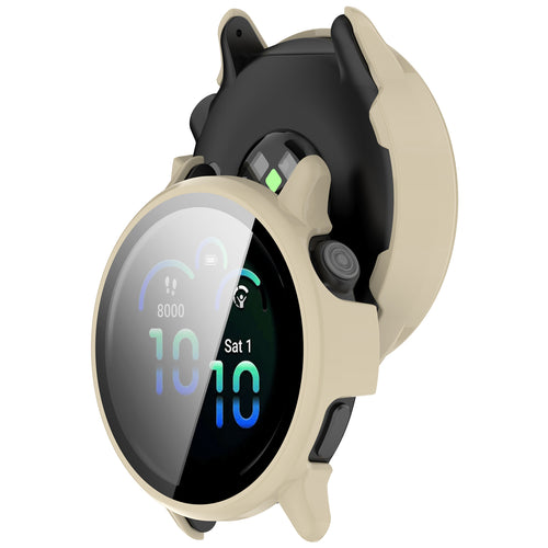 Funda rígida con vidrio Garmin Vivoactive 6 (beige)