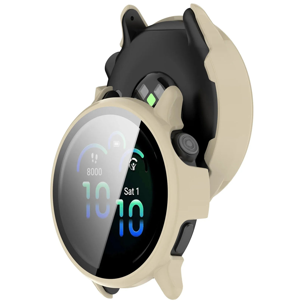 Funda rígida con vidrio Garmin Vivoactive 6 (beige)