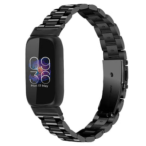 Steel Strap, black, on a watch, 3/4 front view