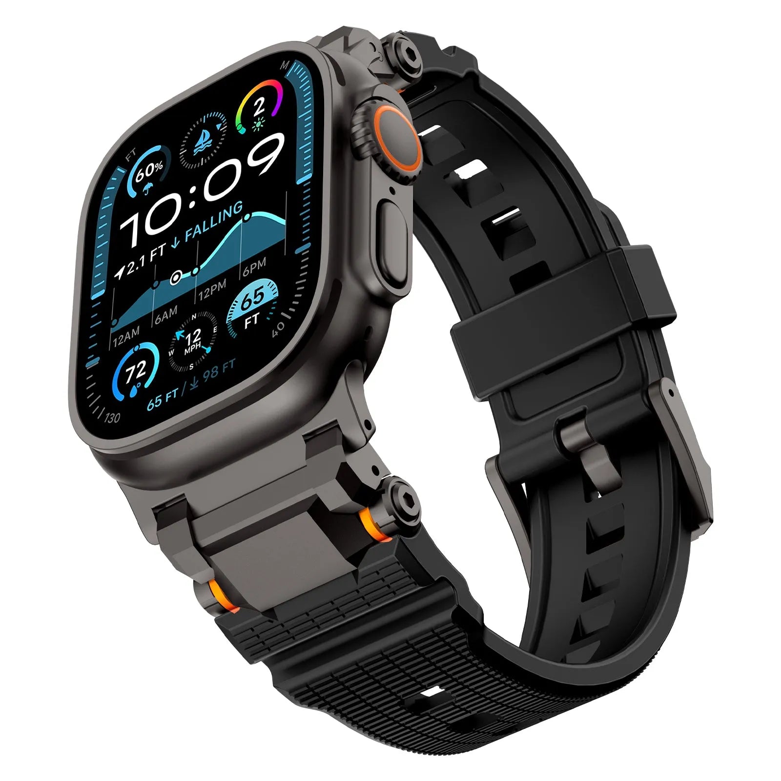 Correa silicona 'Aventurero' Apple Watch (negra/negra)