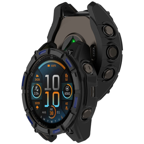 Funda resistente TPU Garmin Quatix 8 - 51mm (negro/azul)