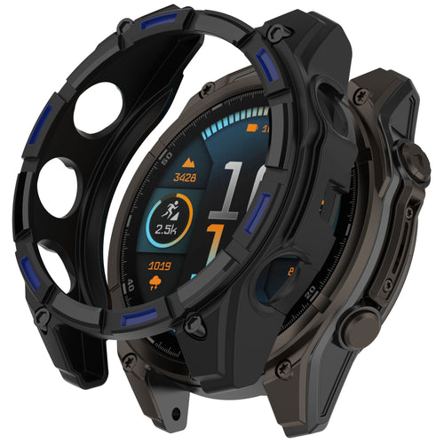Funda resistente TPU Garmin Quatix 8 - 51mm (negro/azul)