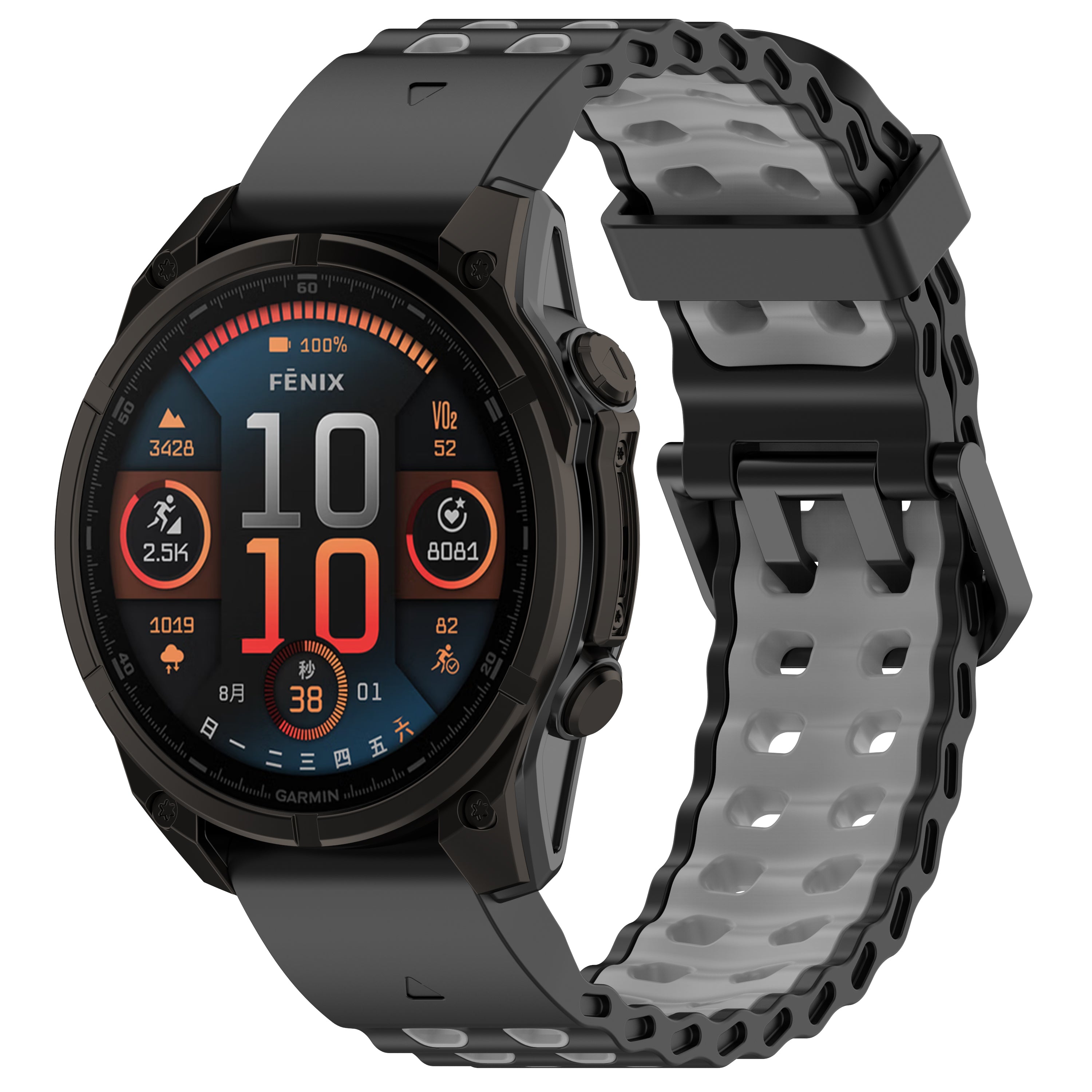 Garmin Tactix 7 Pro Wave Sport Strap (Black/Grey)