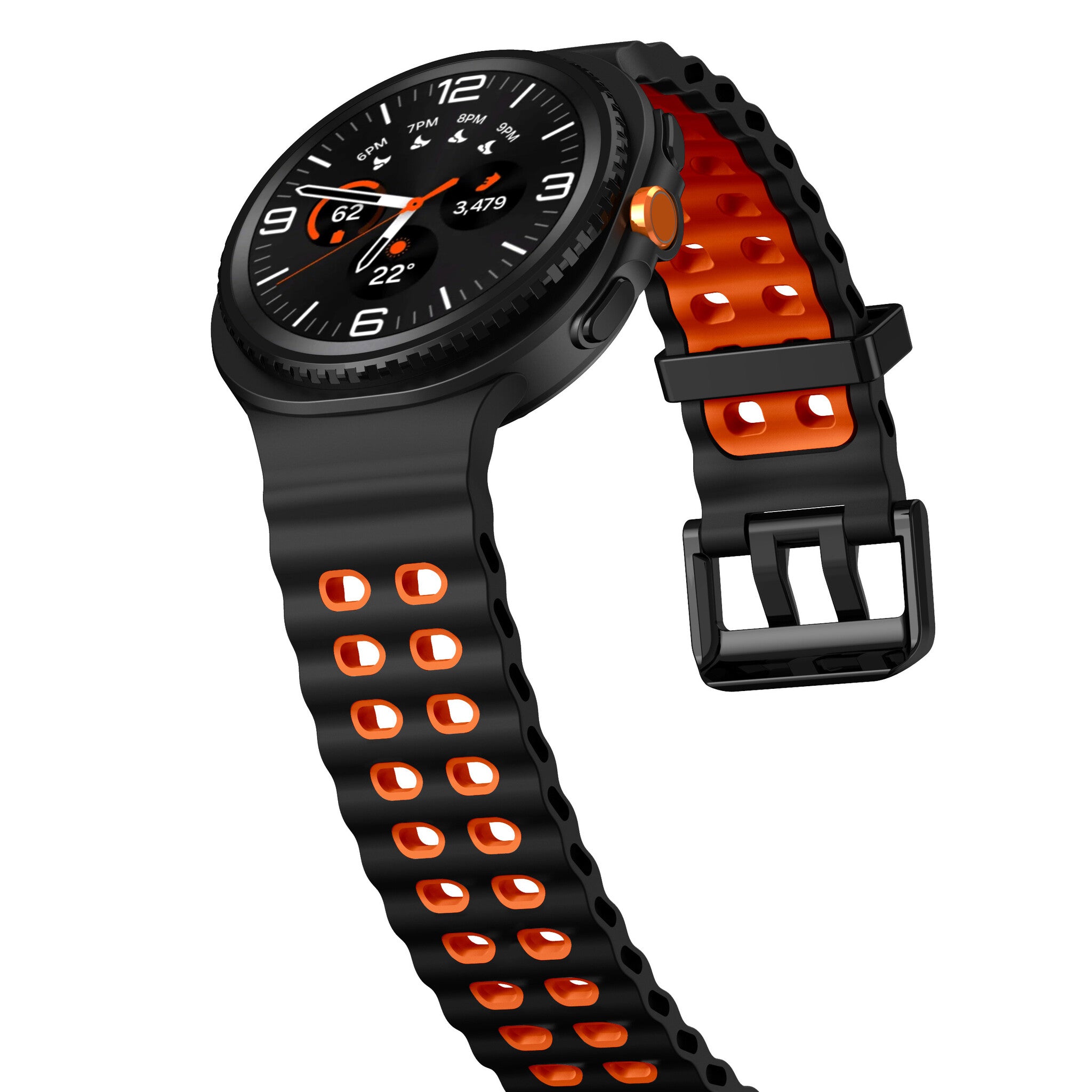 Samsung Galaxy Watch 8 - 44mm Ocean Strap (Black/Orange)
