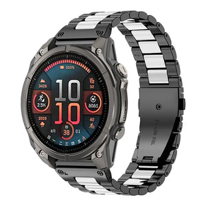 Correa acero premium Garmin Fenix E (negro/plata)