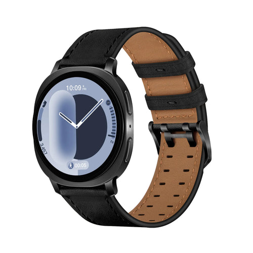 Samsung Galaxy Watch 9 - 44mm Double Pin Leather Strap (Black)