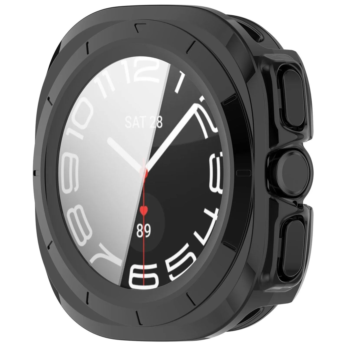 Funda rígida con cristal para Samsung Galaxy Watch Ultra 2 (negra)