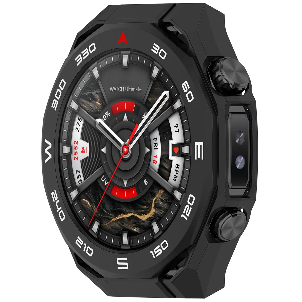 Funda PC con cristal Huawei Watch Ultimate 2 (negro)