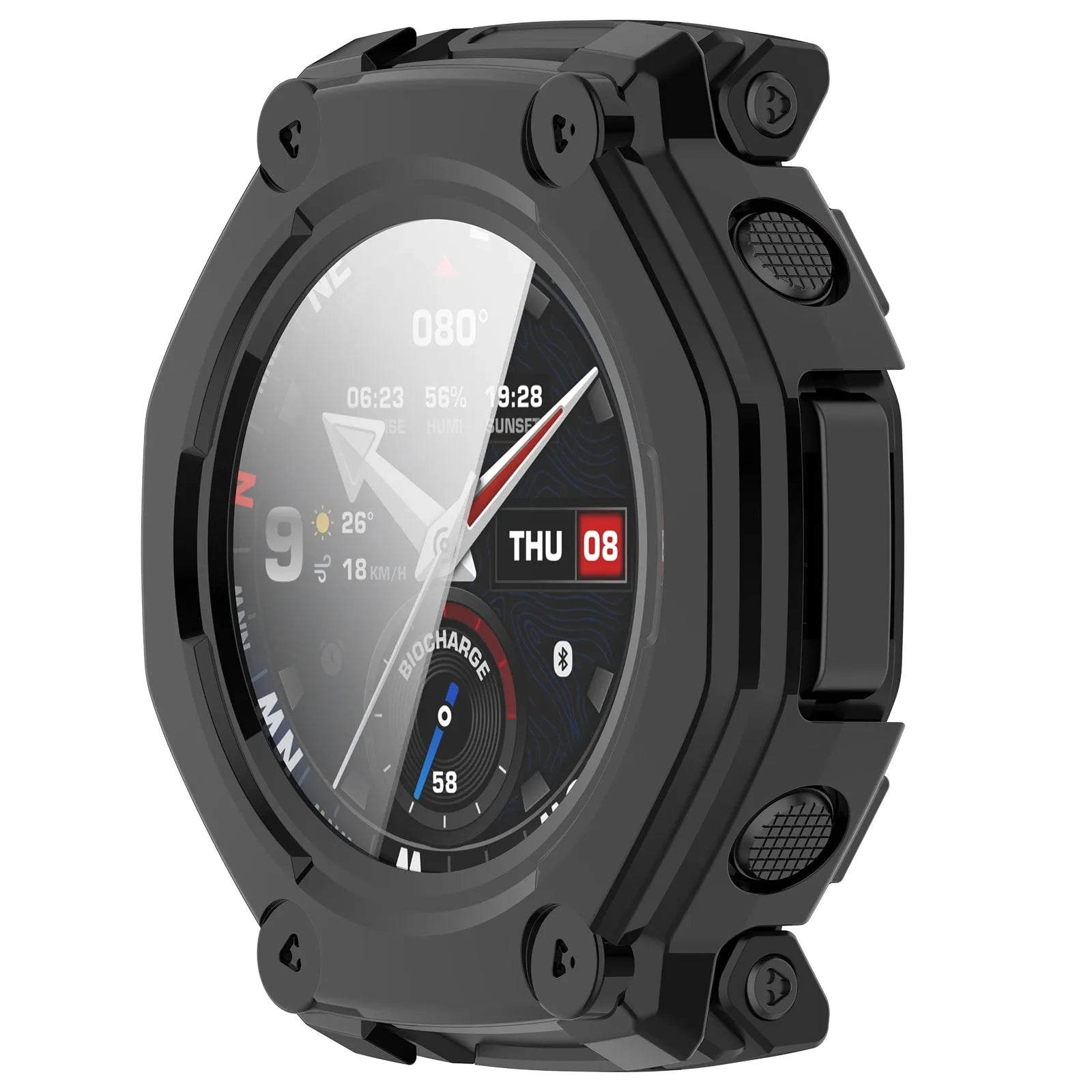 Funda PC con cristal Amazfit T-Rex 3 Pro - 44mm (negro)