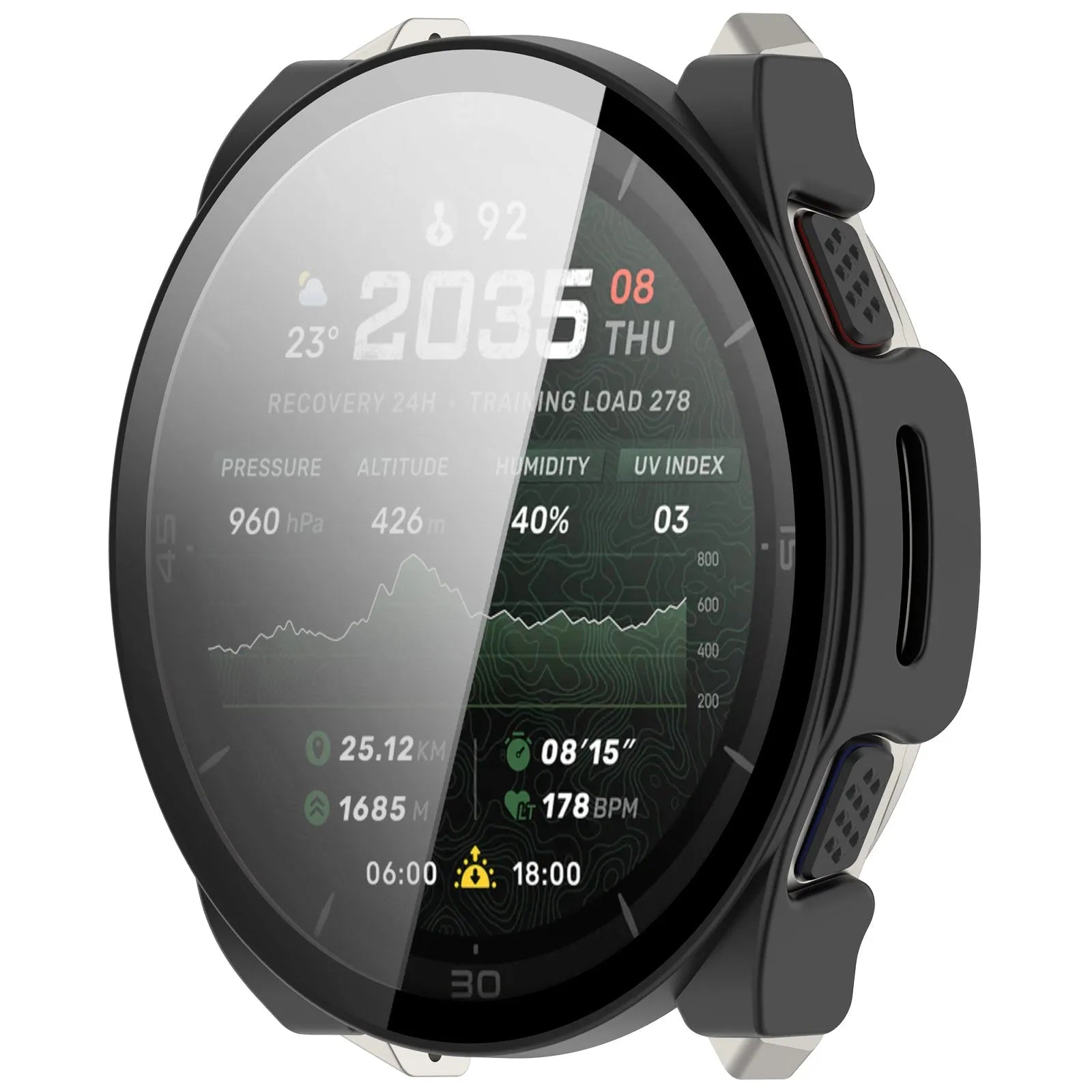 Amazfit Cheetah 2 Ultra PC Case with Glass (Black)