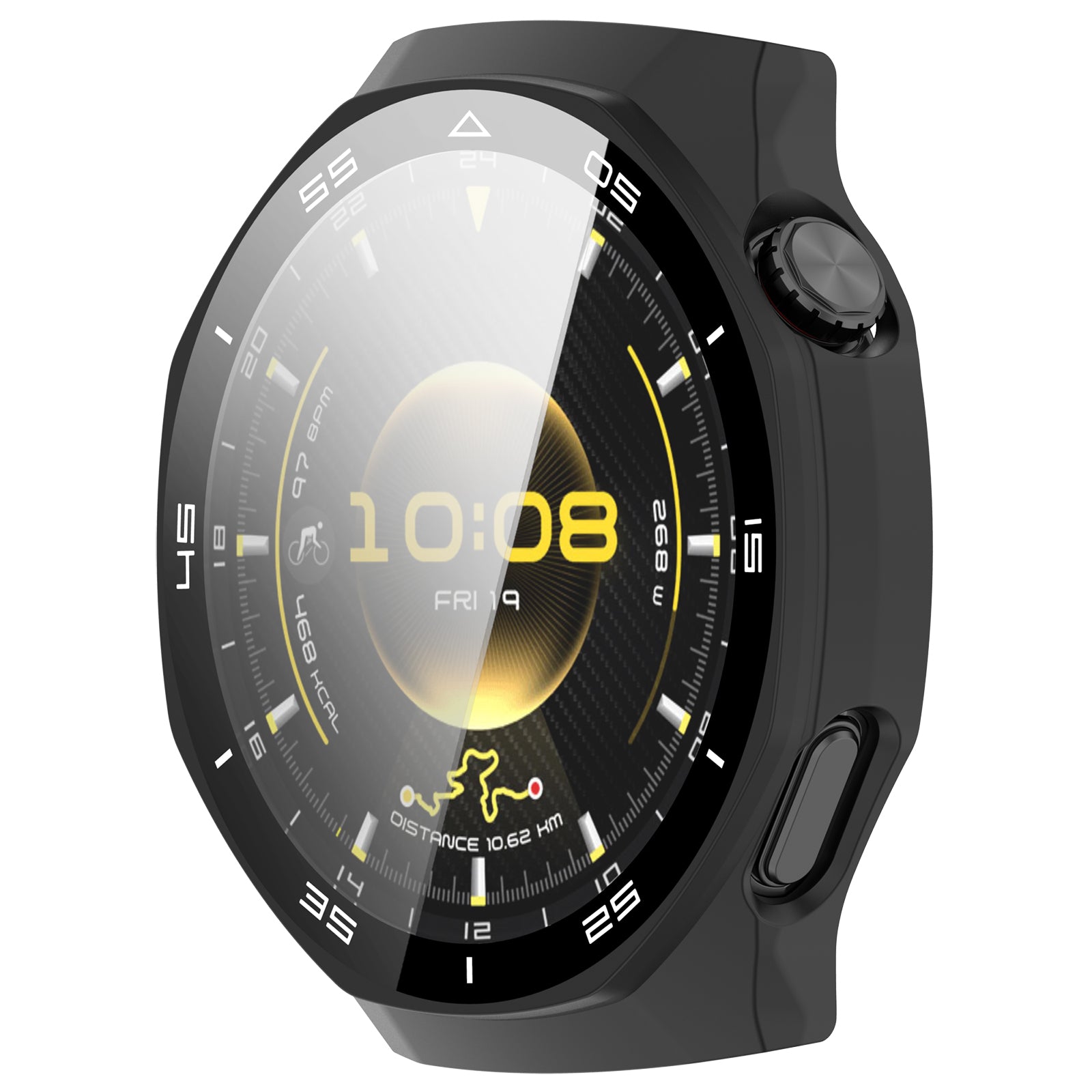 Funda dura con vidrio Huawei Watch GT 6 Pro (negro)