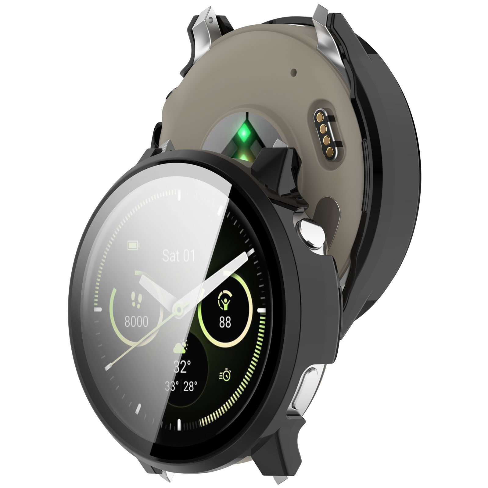 Funda dura con vidrio Garmin Venu 4 - 45mm (negro)