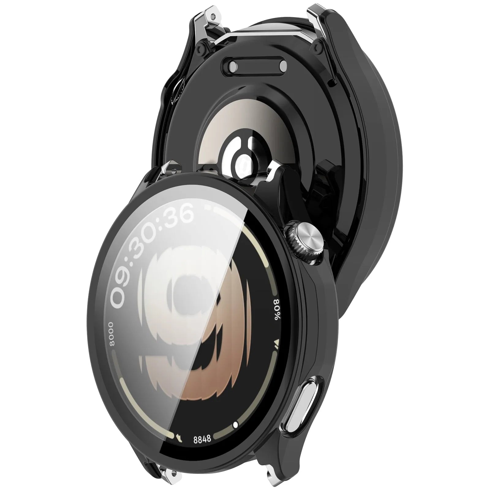 Oppo Watch S Protector de pantalla de vidrio templado (negro)