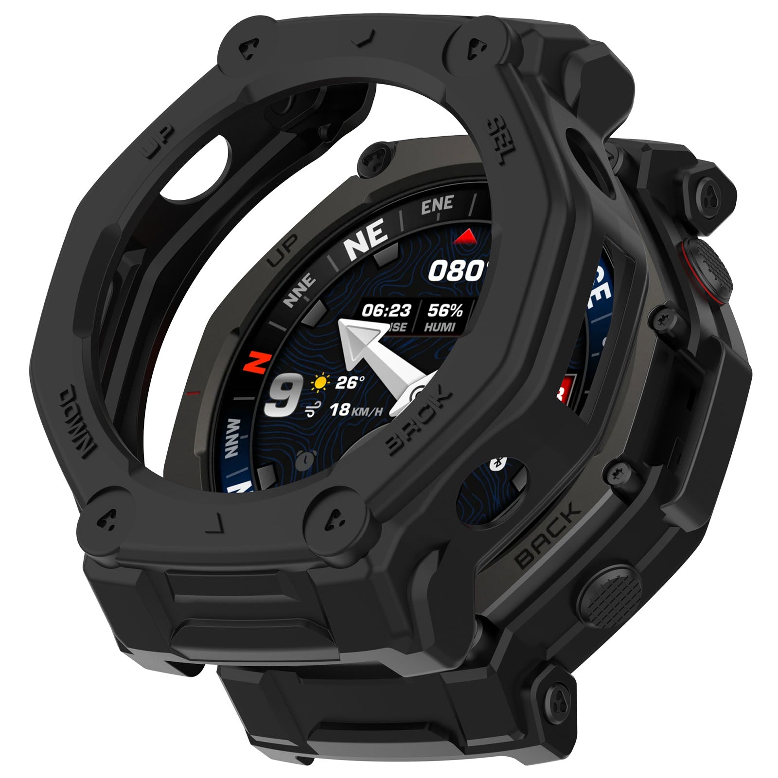 Funda TPU resistente Amazfit T-Rex 3 Pro - 44mm (negro)