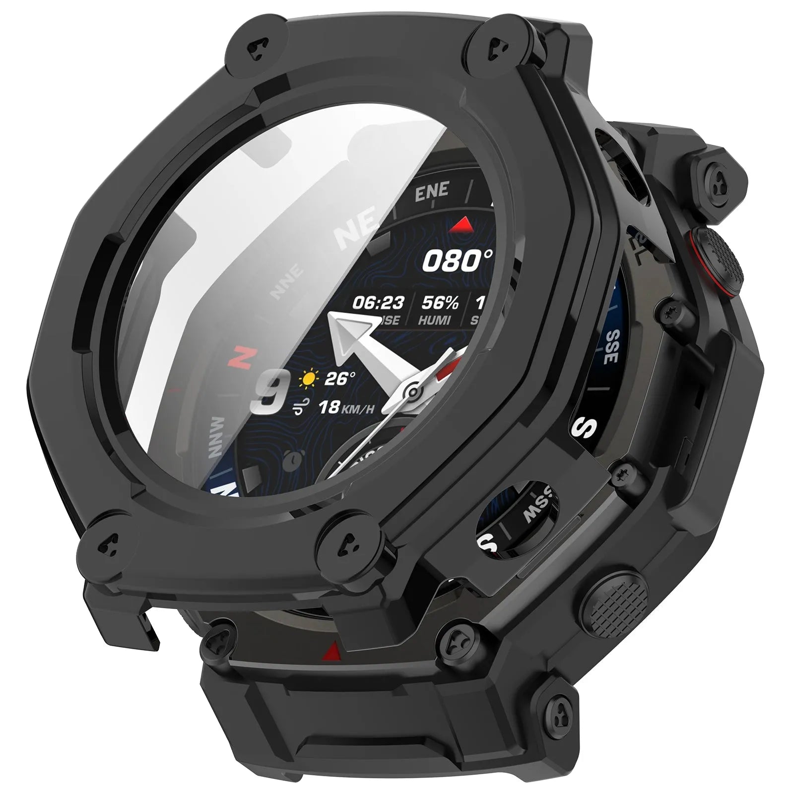 Funda PC con cristal Amazfit T-Rex 3 Pro - 44mm (negro)