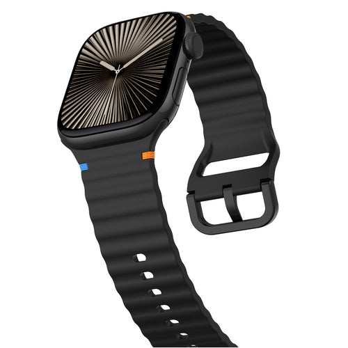 Apple Watch Ultra Wave Silicone Strap (Black)