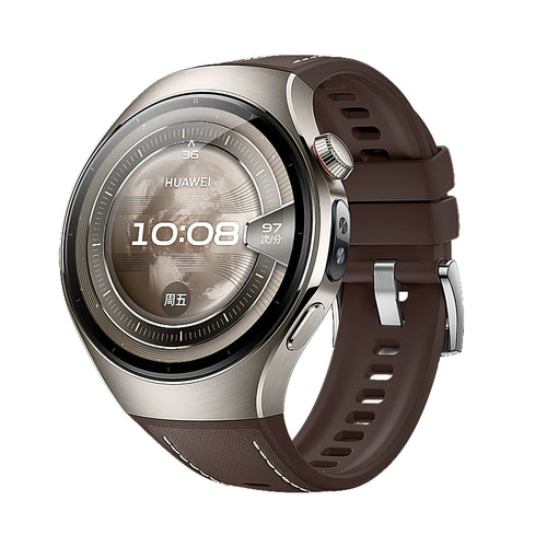 Correa cuero híbrida ''Perfect Fit' Huawei Watch 5 - 46mm (marrón)