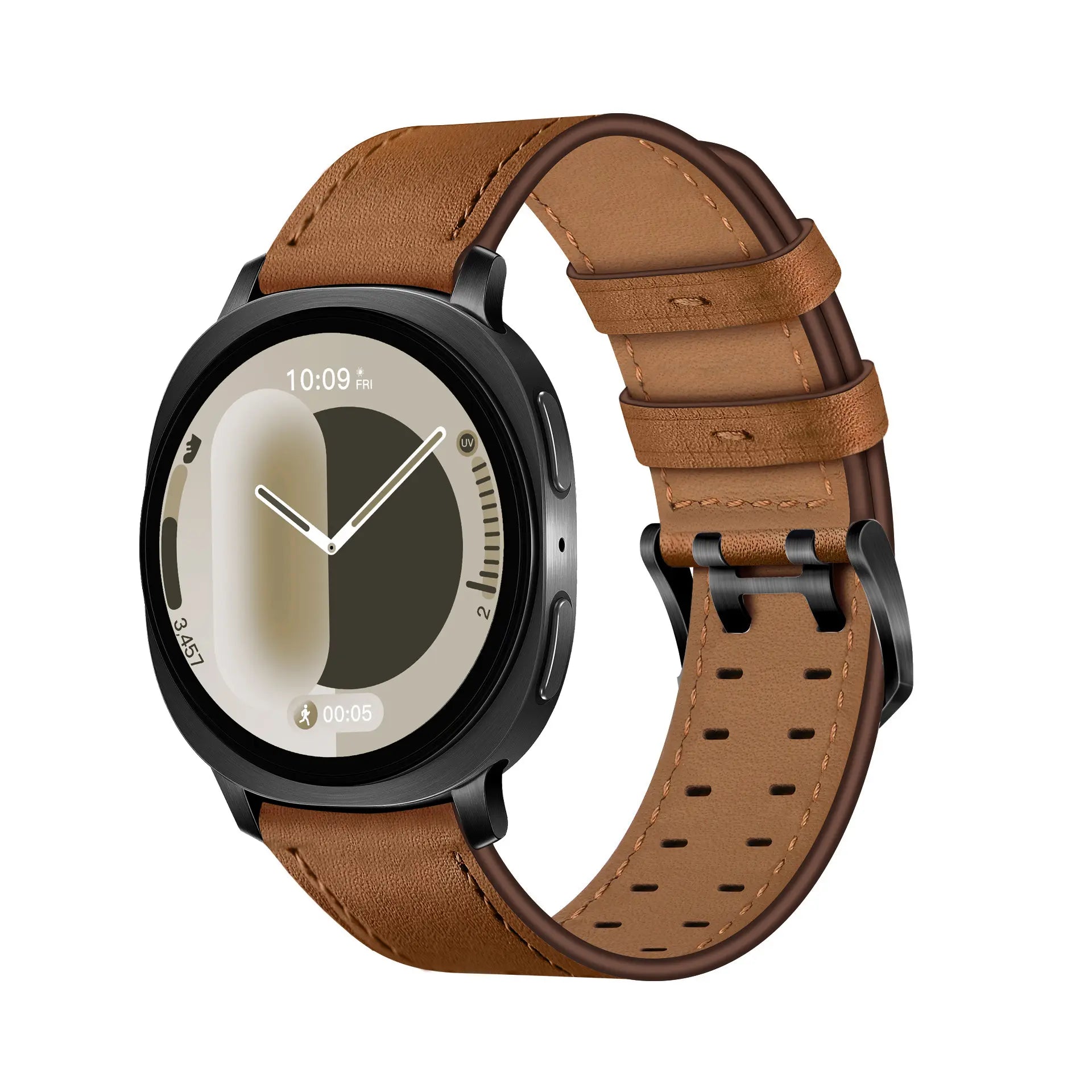 Correa cuero con doble pasador Samsung Galaxy Watch 8 - 44mm (marrón)