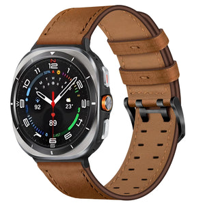 Samsung Galaxy Watch Ultra 2 Double Pin Leather Strap (Brown)