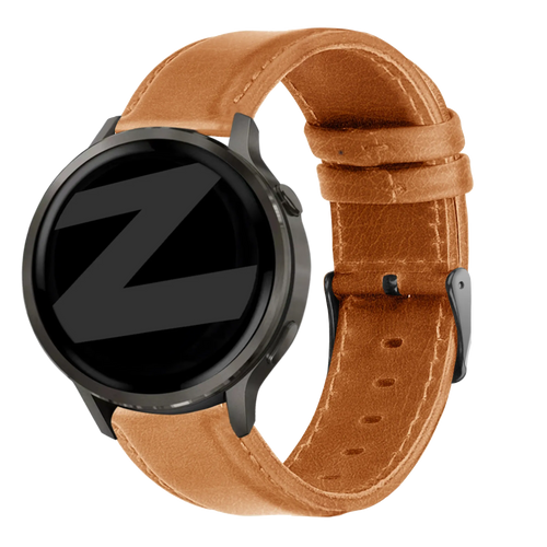 Bandz Garmin Vivomove Luxe Leather Strap 'Classic' (Brown)