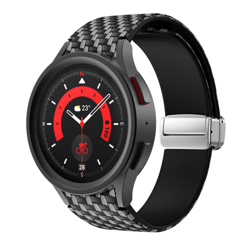 Silicone Magnetic Patterned Strap, on a watch, 3/4 front view