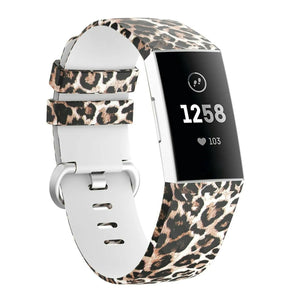Silicone Leopard Strap, on a watch, 3/4 front view