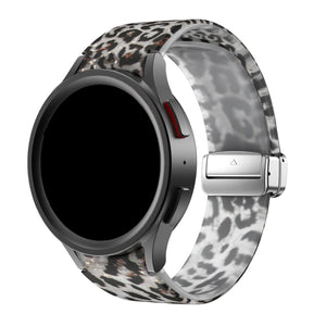 Correa brillan en la oscuridad D-Buckle Samsung Galaxy Watch 4 Classic 46mm leopardo