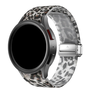Silicone Magnetic Patterned Strap, on a watch, 3/4 front view